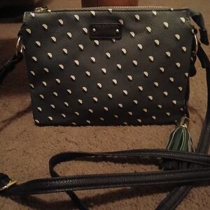 Elegant Black and White Polka Dot Crossbody Bag